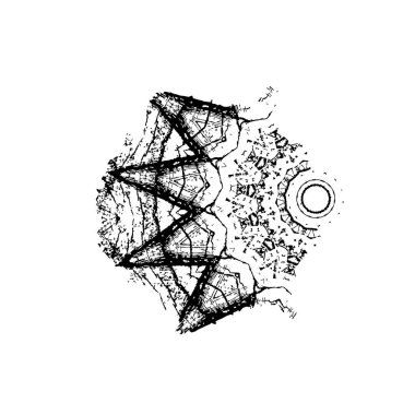 Beyaz arka planda soyut yaratıcı unsur. vektör illüstrasyonu.  
