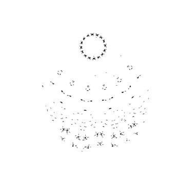 Beyaz arka planda soyut yaratıcı unsur. vektör illüstrasyonu.  