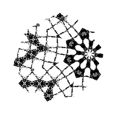 Vektör çizimi. Beyaz arkaplanda soyut yaratıcı öge.   