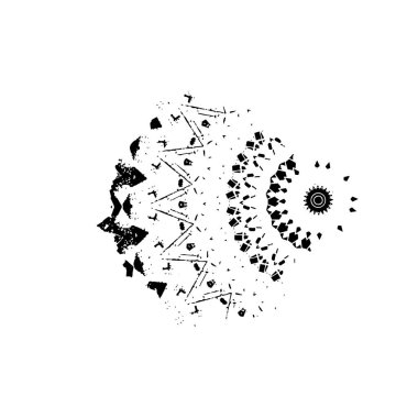 Vektör çizimi. Beyaz arkaplanda soyut öge.   