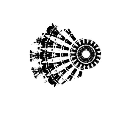 Beyaz arka planda soyut ayrıntı. vektör illüstrasyonu    