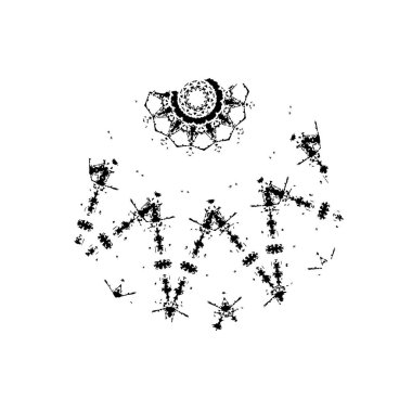  Soyut doku, siyah beyaz arkaplan. vektör illüstrasyonu   