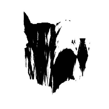 Grunge siyah beyaz fırça darbesi, el boyası