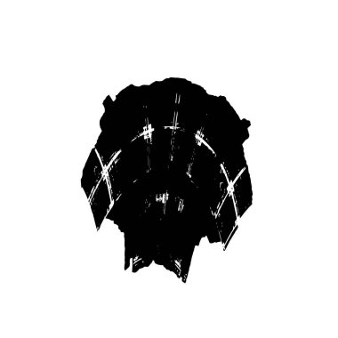 Beyaz arka planda soyut grunge mürekkep darbeleri, Japon tarzı.