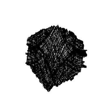 siyah mürekkep fırçası darbesi beyaz arkaplanda izole edildi