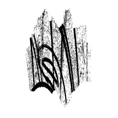 Beyaz arka planda siyah fırça darbesi 