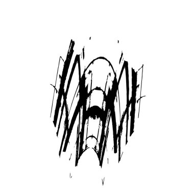 Beyaz arka planda siyah fırça darbesi 