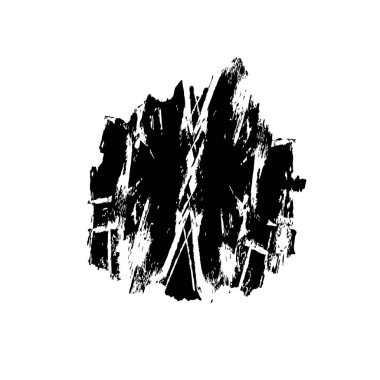 Beyaz arka planda siyah fırça darbesi 