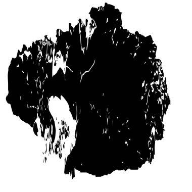 Beyaz arka planda siyah fırça darbesi 