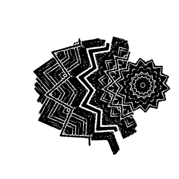 Beyaz arkaplanda soyut siyah dekoratif unsur. vektör illüstrasyonu.  