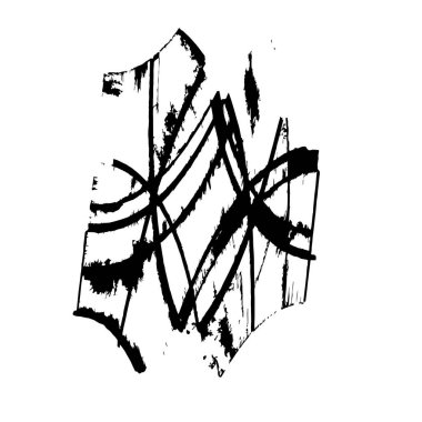 Beyaz arkaplanda soyut grunge siyah mürekkep lekesi