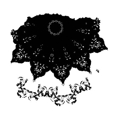 Abstract black and white vector background. Monochrome vintage surface with dirty pattern in cracks, spots, dots