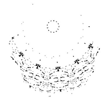 Abstract black and white vector background. Monochrome vintage surface with dirty pattern in cracks, spots, dots