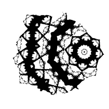 Abstract black and white vector background. Monochrome vintage surface with dirty pattern in cracks, spots, dots