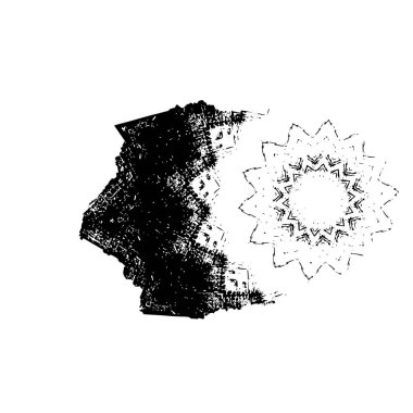 Abstract black and white vector background. Monochrome vintage surface with dirty pattern in cracks, spots, dots