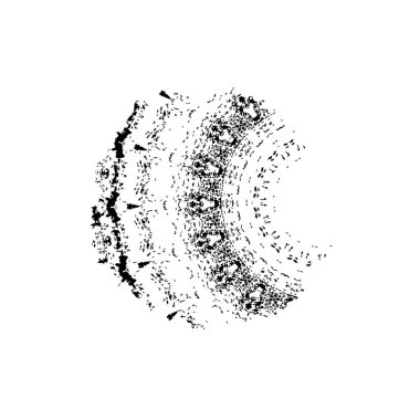 Abstract black and white vector background. Monochrome vintage surface with dirty pattern in cracks, spots, dots