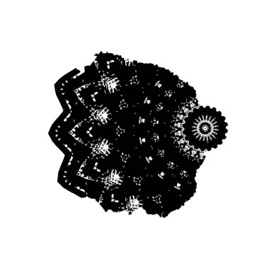 Siyah ve beyaz element vektör illüstrasyonlu desen