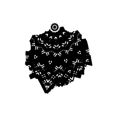 Siyah ve beyaz element vektör illüstrasyonlu desen