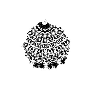 Beyaz arkaplanda siyah mürekkep darbesi.