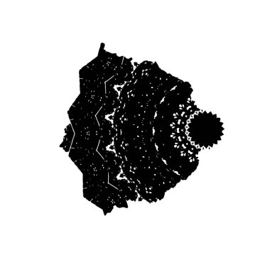 Beyaz arkaplanda siyah mürekkep darbesi.