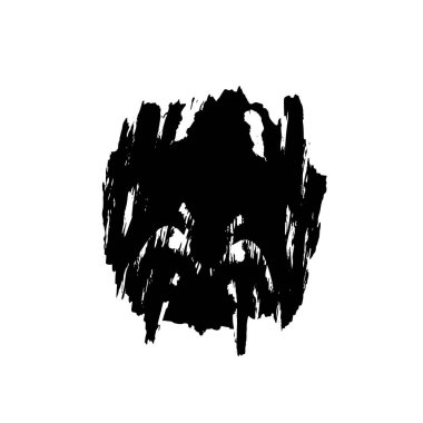 Beyaz arkaplanda siyah mürekkep darbesi.