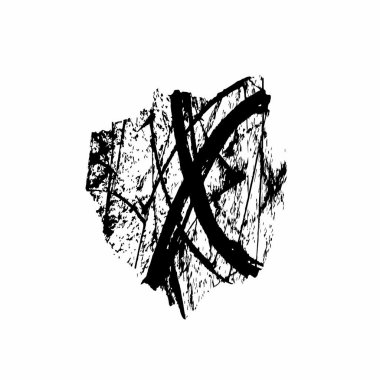 Beyaz arkaplanda siyah mürekkep darbesi.