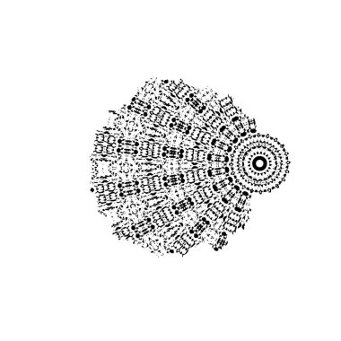 Beyaz arkaplanda siyah mürekkep darbesi.