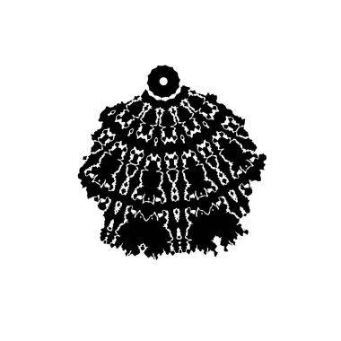 Beyaz arkaplanda siyah mürekkep darbesi.