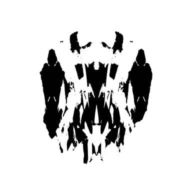 Beyaz arkaplanda siyah mürekkep darbesi.