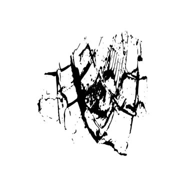 Beyaz arkaplanda siyah mürekkep darbesi.