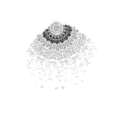 Beyaz arkaplanda siyah mürekkep darbesi.