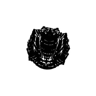 Beyaz arkaplanda siyah mürekkep darbesi.