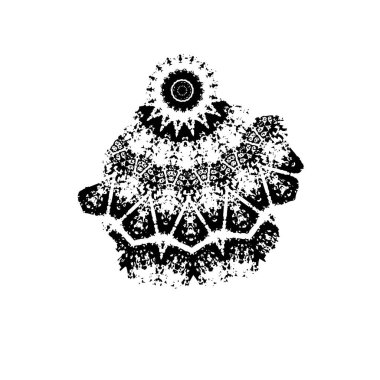 Beyaz arkaplanda siyah mürekkep darbesi.