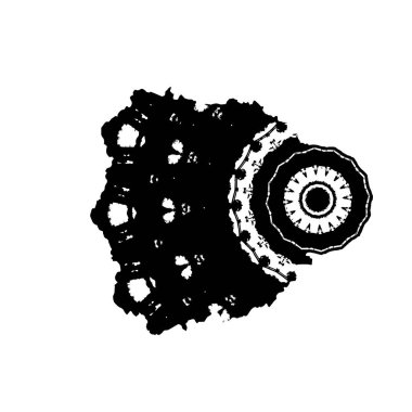 Beyaz arkaplanda siyah mürekkep darbesi.