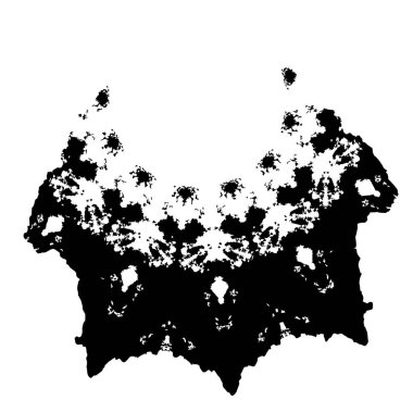 Beyaz arkaplanda siyah mürekkep darbesi.