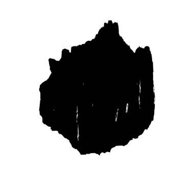 Beyaz arkaplanda siyah mürekkep darbesi.