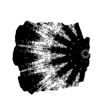 Beyaz arkaplanda siyah mürekkep darbesi.