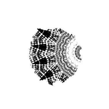 Beyaz arkaplanda siyah mürekkep darbesi.