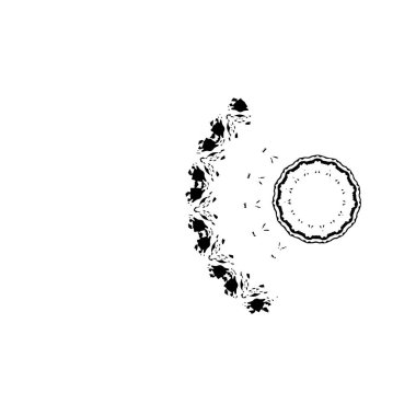 Beyaz arkaplanda siyah mürekkep darbesi.