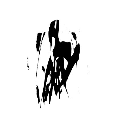 Vektör çizimi, elle çizilmiş, izole edilmiş çizik ya da felç. Grunge fırçası ve kalem (tebeşir veya kömür) dokusu. Beyaz arkaplanda iz sürerek siyah siluet oluşturuldu.