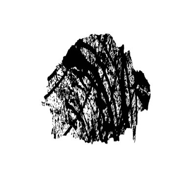 Vektör çizimi, elle çizilmiş, izole edilmiş çizik ya da felç. Grunge fırçası ve kalem (tebeşir veya kömür) dokusu. Beyaz arkaplanda iz sürerek siyah siluet oluşturuldu.