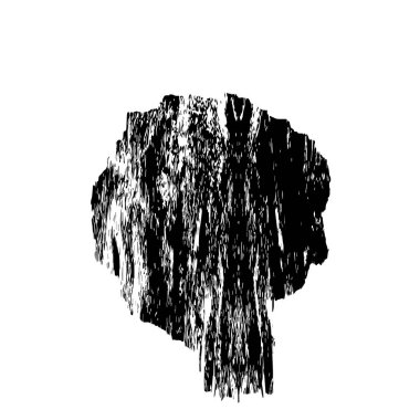 Vektör çizimi, elle çizilmiş, izole edilmiş çizik ya da felç. Grunge fırçası ve kalem (tebeşir veya kömür) dokusu. Beyaz arkaplanda iz sürerek siyah siluet oluşturuldu.