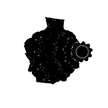 Vektör çizimi, elle çizilmiş, izole edilmiş çizik ya da felç. Grunge fırçası ve kalem (tebeşir veya kömür) dokusu. Beyaz arkaplanda iz sürerek siyah siluet oluşturuldu.