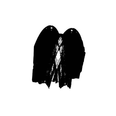 Vektör çizimi, elle çizilmiş, izole edilmiş çizik ya da felç. Grunge fırçası ve kalem (tebeşir veya kömür) dokusu. Beyaz arkaplanda iz sürerek siyah siluet oluşturuldu.