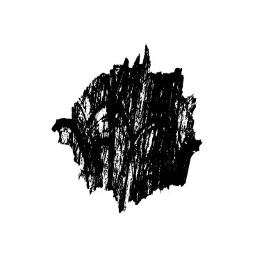 Vektör çizimi, elle çizilmiş, izole edilmiş çizik ya da felç. Grunge fırçası ve kalem (tebeşir veya kömür) dokusu. Beyaz arkaplanda iz sürerek siyah siluet oluşturuldu.