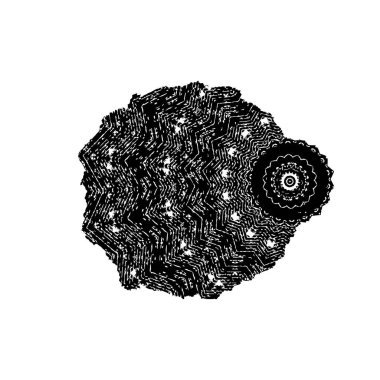 Vektör çizimi, elle çizilmiş, izole edilmiş çizik ya da felç. Grunge fırçası ve kalem (tebeşir veya kömür) dokusu. Beyaz arkaplanda iz sürerek siyah siluet oluşturuldu.