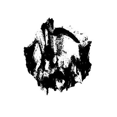 siyah mürekkep lekesi. grunge fırça vuruş ögesi.