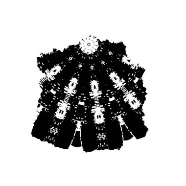 Siyah ve beyaz element vektör illüstrasyonlu desen