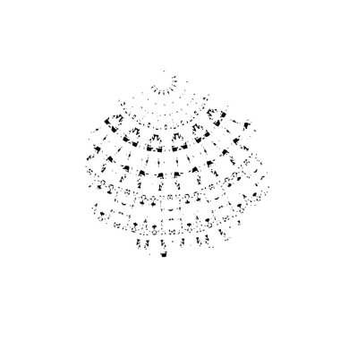 Siyah ve beyaz element vektör illüstrasyonlu desen