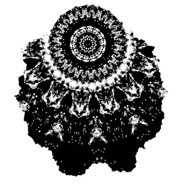 Siyah ve beyaz element vektör illüstrasyonlu desen